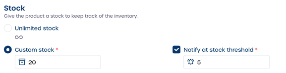 Stock notification marketing shop