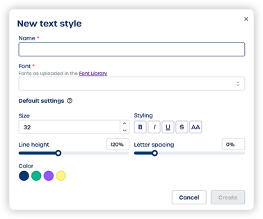 brand kit fonts new text style