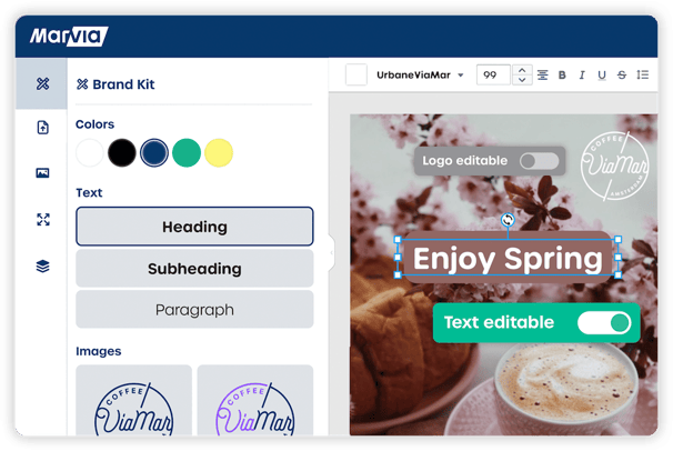 Marvia flex templates editor