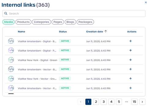 internal links calendar