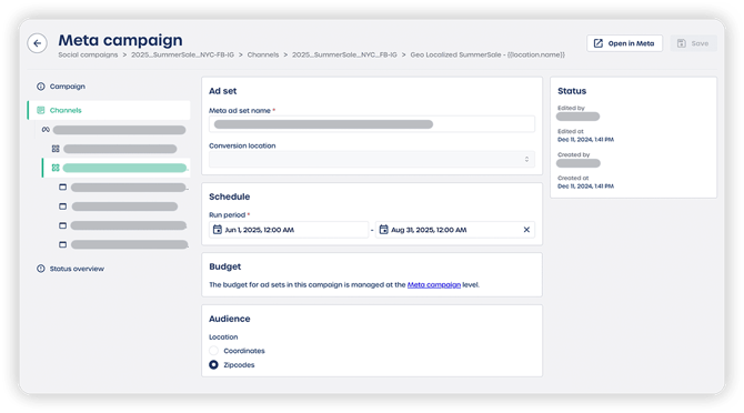 meta ad set overview