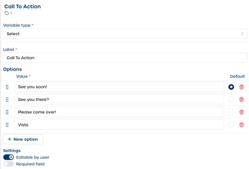 select variable template studi