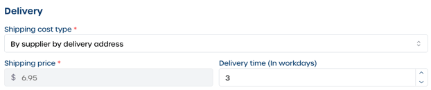 shipping costs product